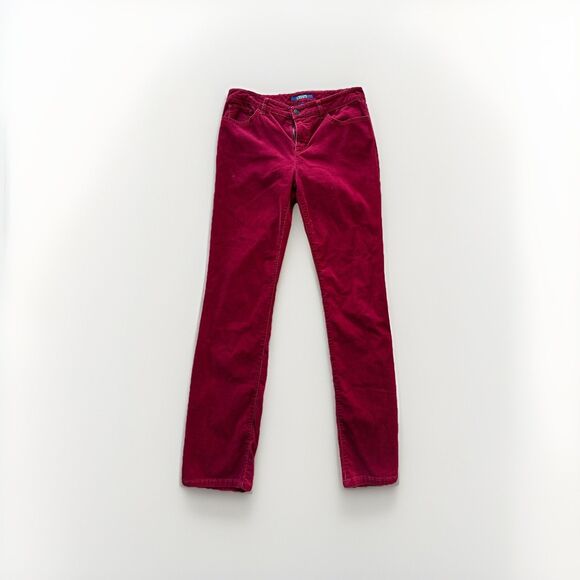 Chaps Womens Corduroy Pants Red Velvet Feel Size 6 Preppy Y2K Style Fall - Picture 2 of 14
